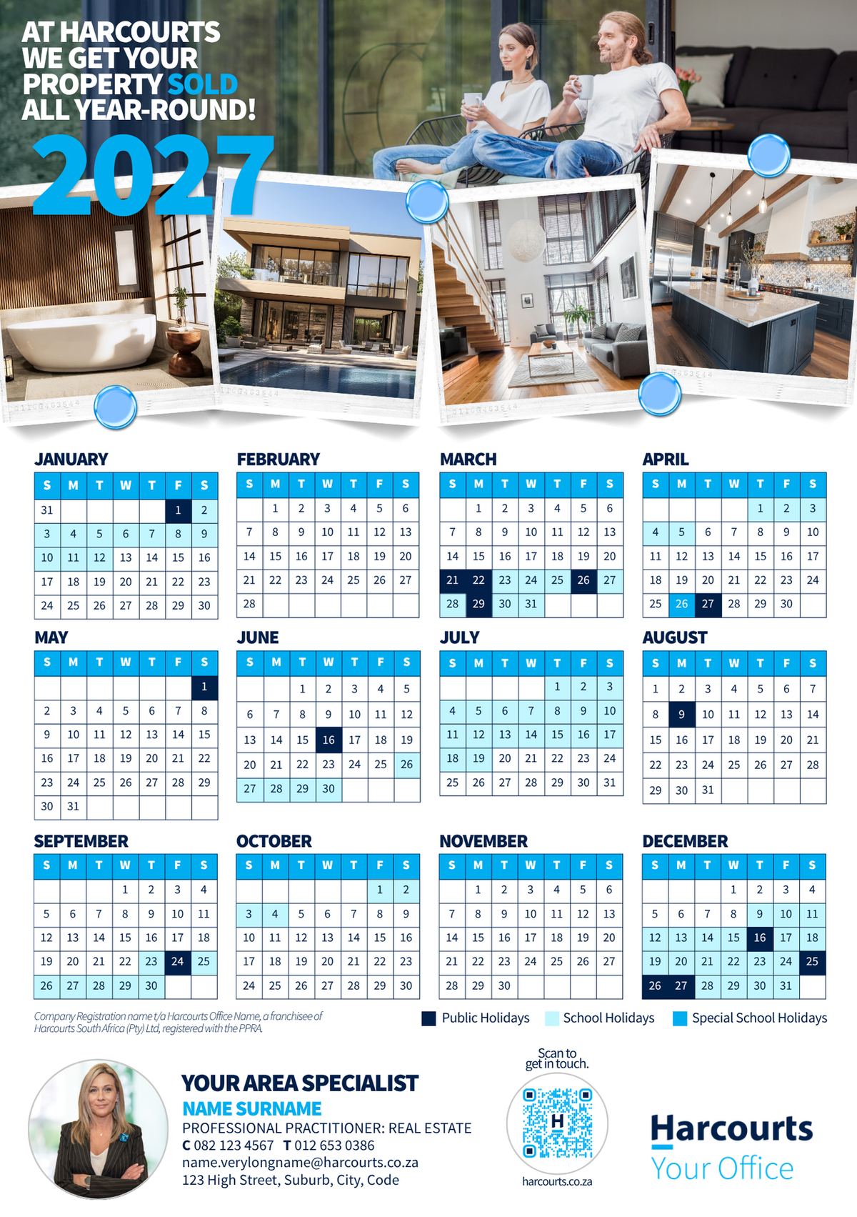 Fridge Calendars A5 2027 - Single Agent