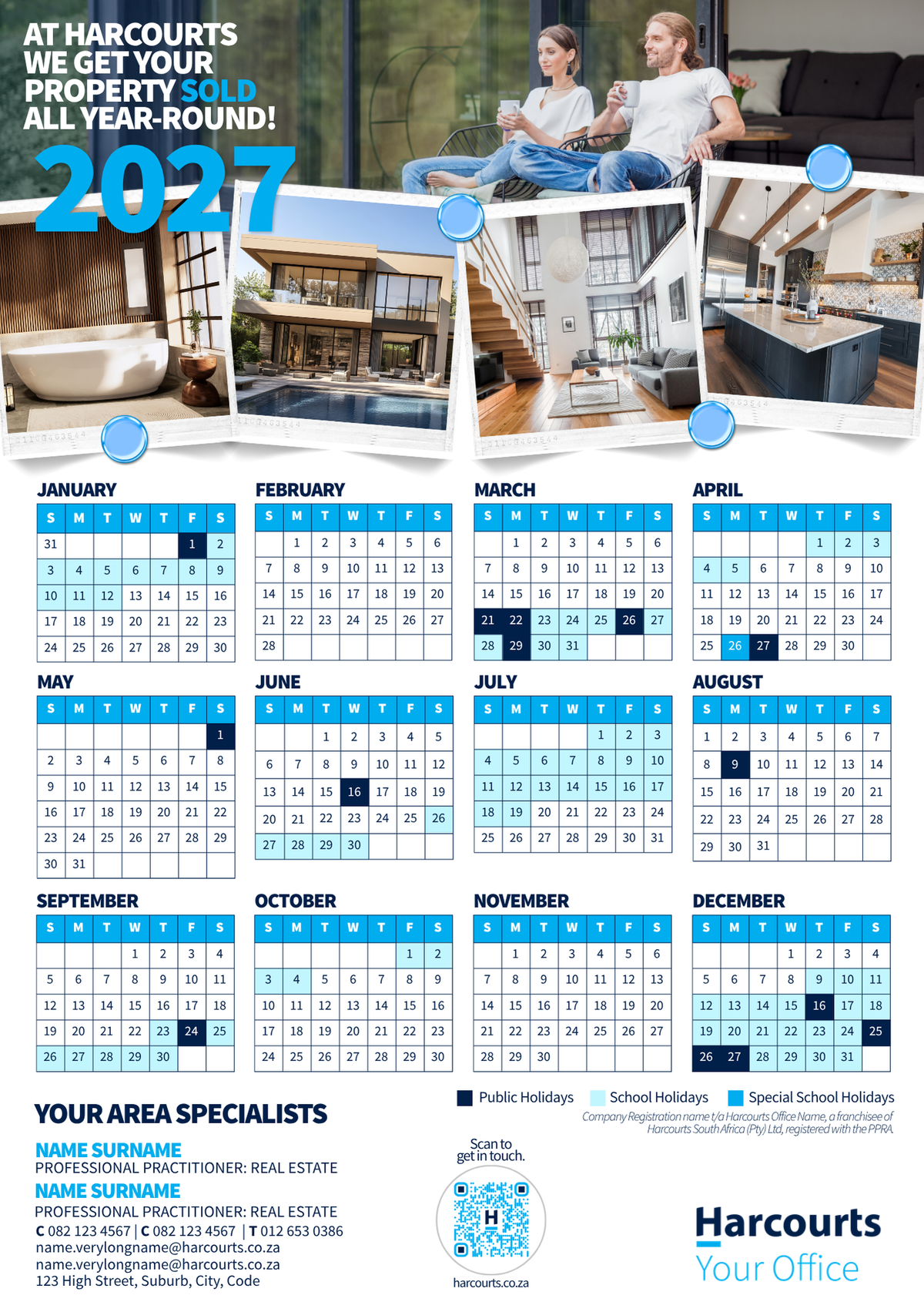Fridge Calendars A5 2027 - Dual Agent