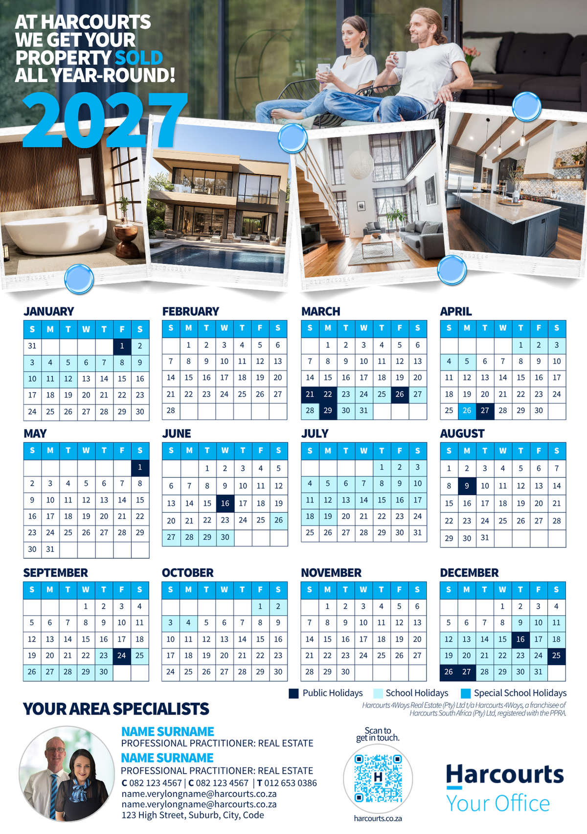 Fridge Calendars A5 2027 - Dual Agent