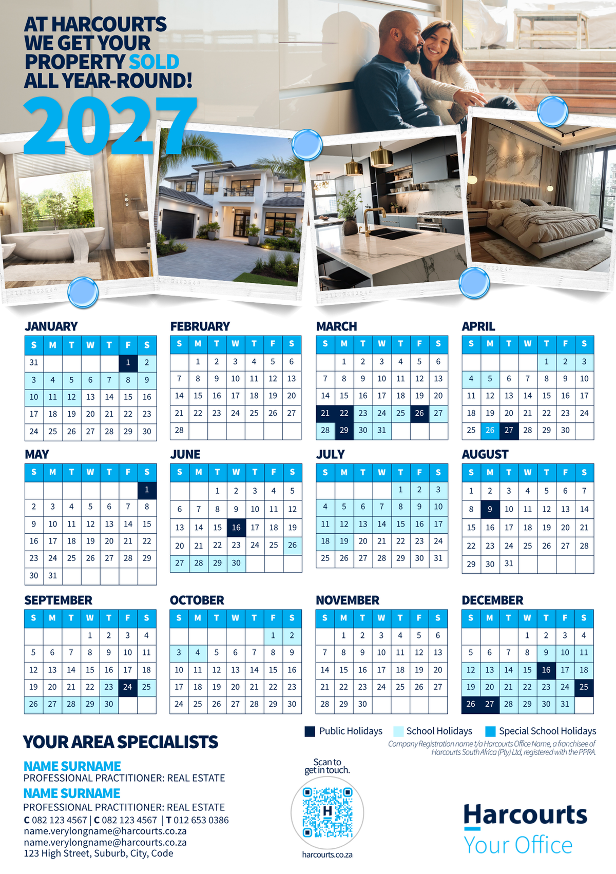 Fridge Calendars A5 2027 - Dual Agent