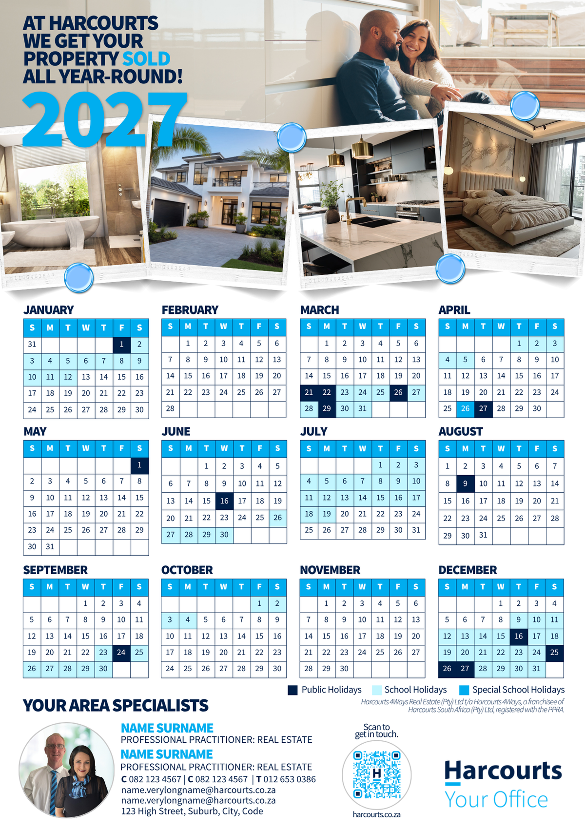 Fridge Calendars A5 2027 - Dual Agent