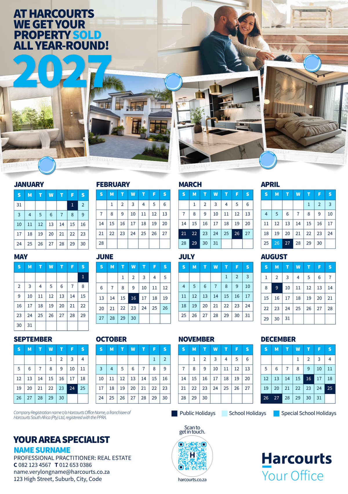 Fridge Calendars A5 2027 - Single Agent