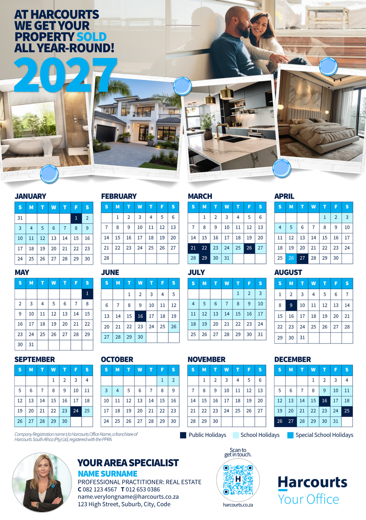 Fridge Calendars A5 2027 - Single Agent