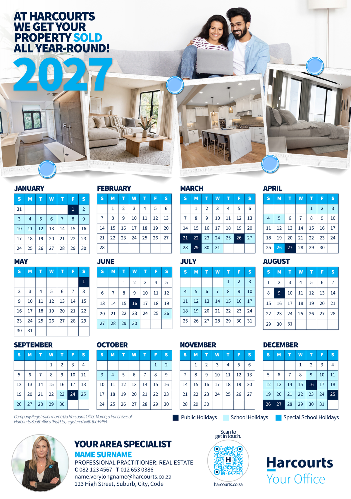 Fridge Calendars A5 2027 - Single Agent