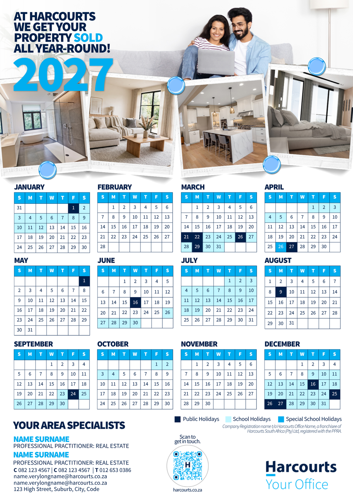 Fridge Calendars A5 2027 - Dual Agent