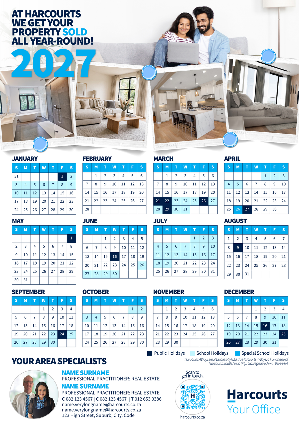 Fridge Calendars A5 2027 - Dual Agent