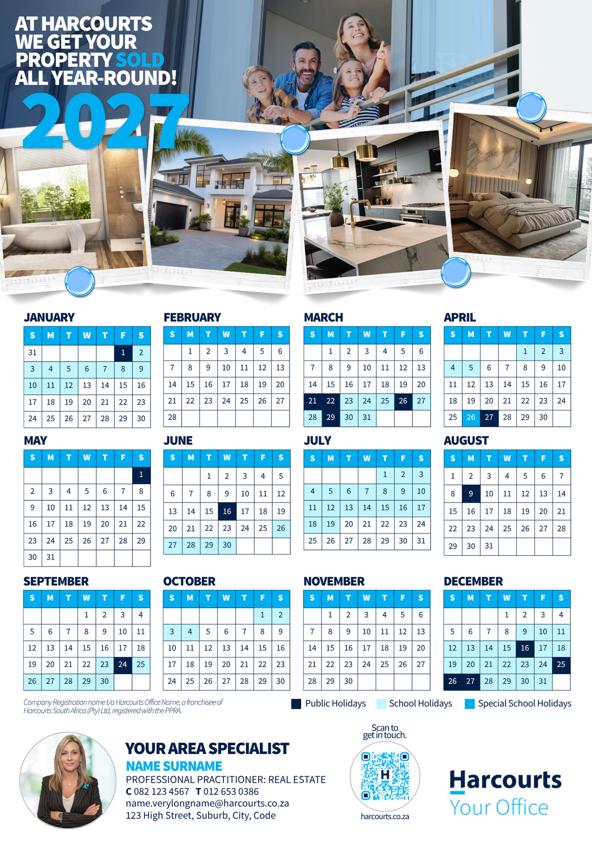 Fridge Calendars A5 2027 - Single Agent