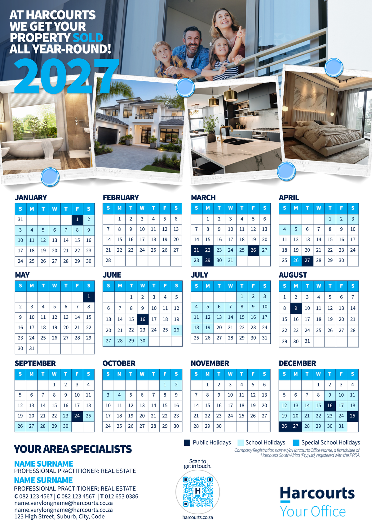 Fridge Calendars A5 2027 - Dual Agent