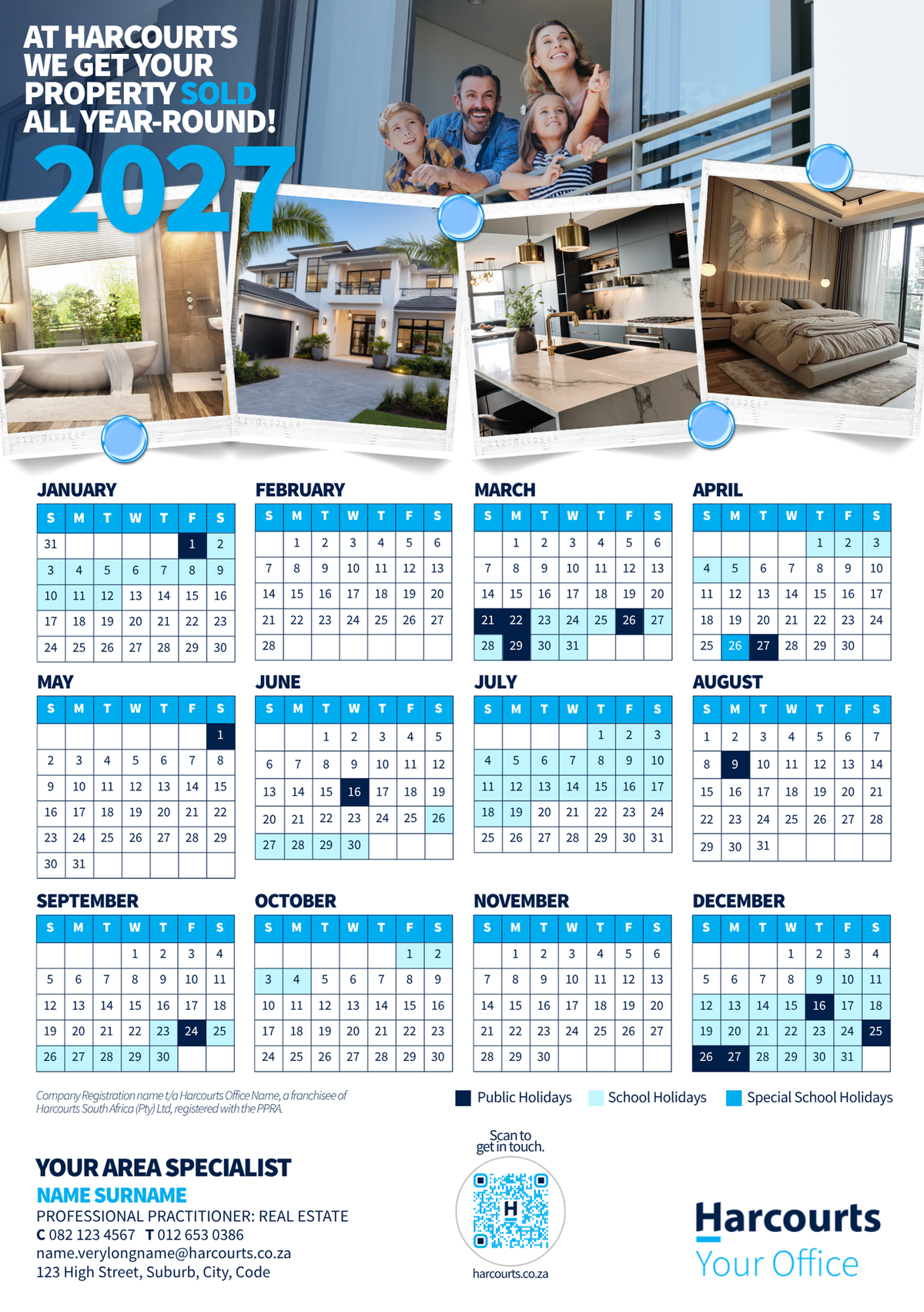 Fridge Calendars A5 2027 - Single Agent
