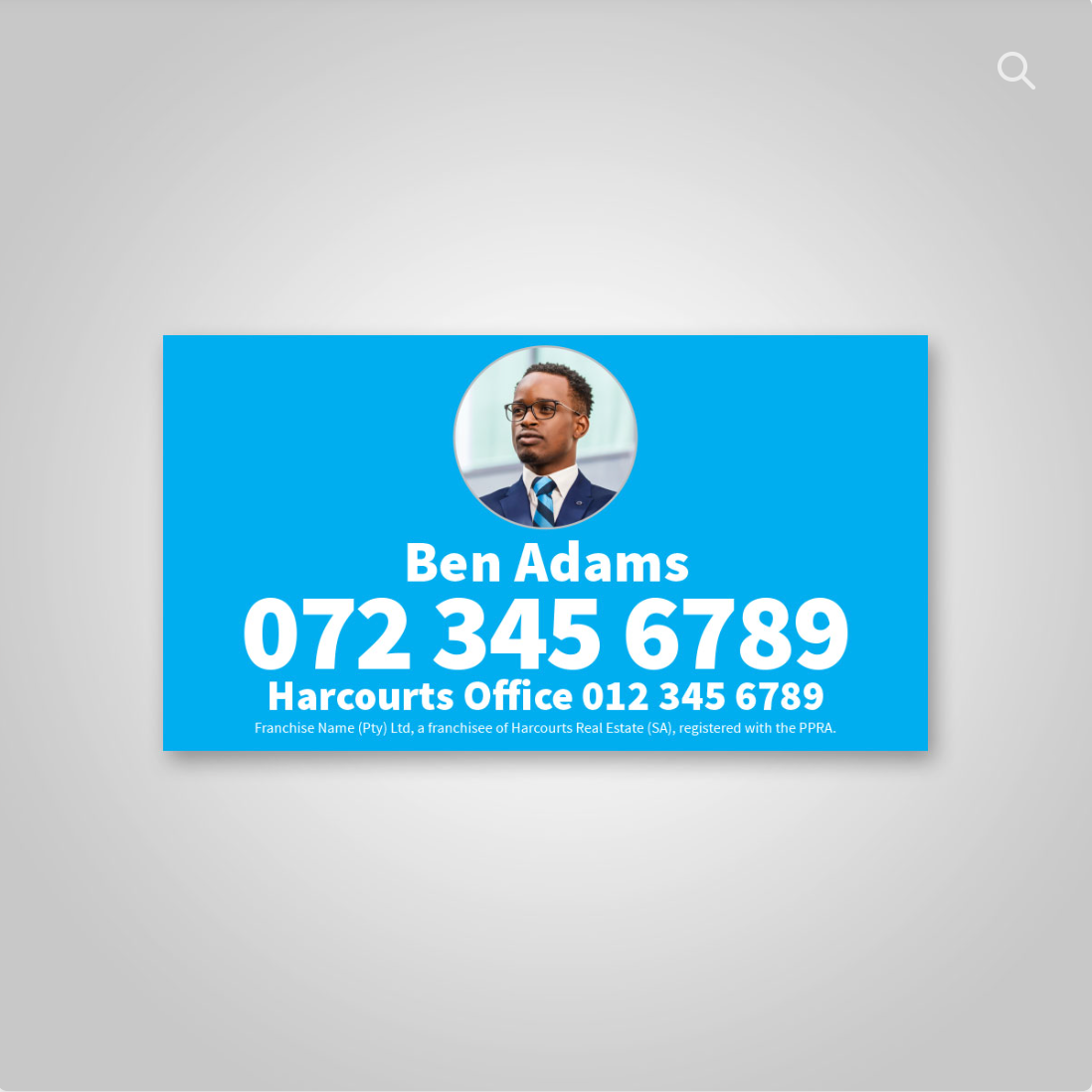 Decals - Agent Details (portrait) for 450mm x 600mm boards