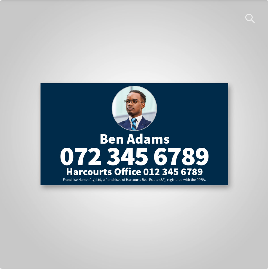 Decals - Agent Details (portrait) for 450mm x 600mm boards