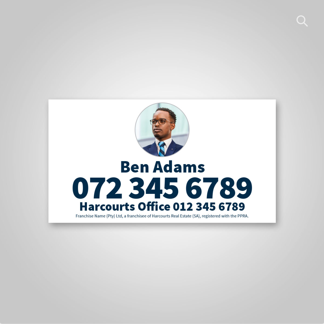 Decals - Agent Details (portrait) for 450mm x 600mm boards