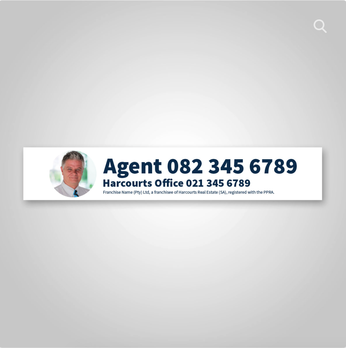 Decals - Agent Details (landscape) for 450mm x 600mm boards