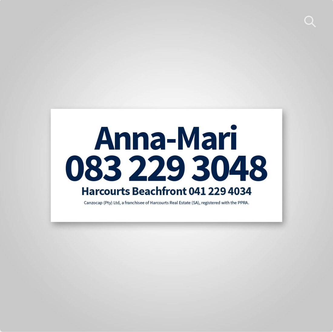 Decals - Agent Details (portrait) for 450mm x 600mm boards