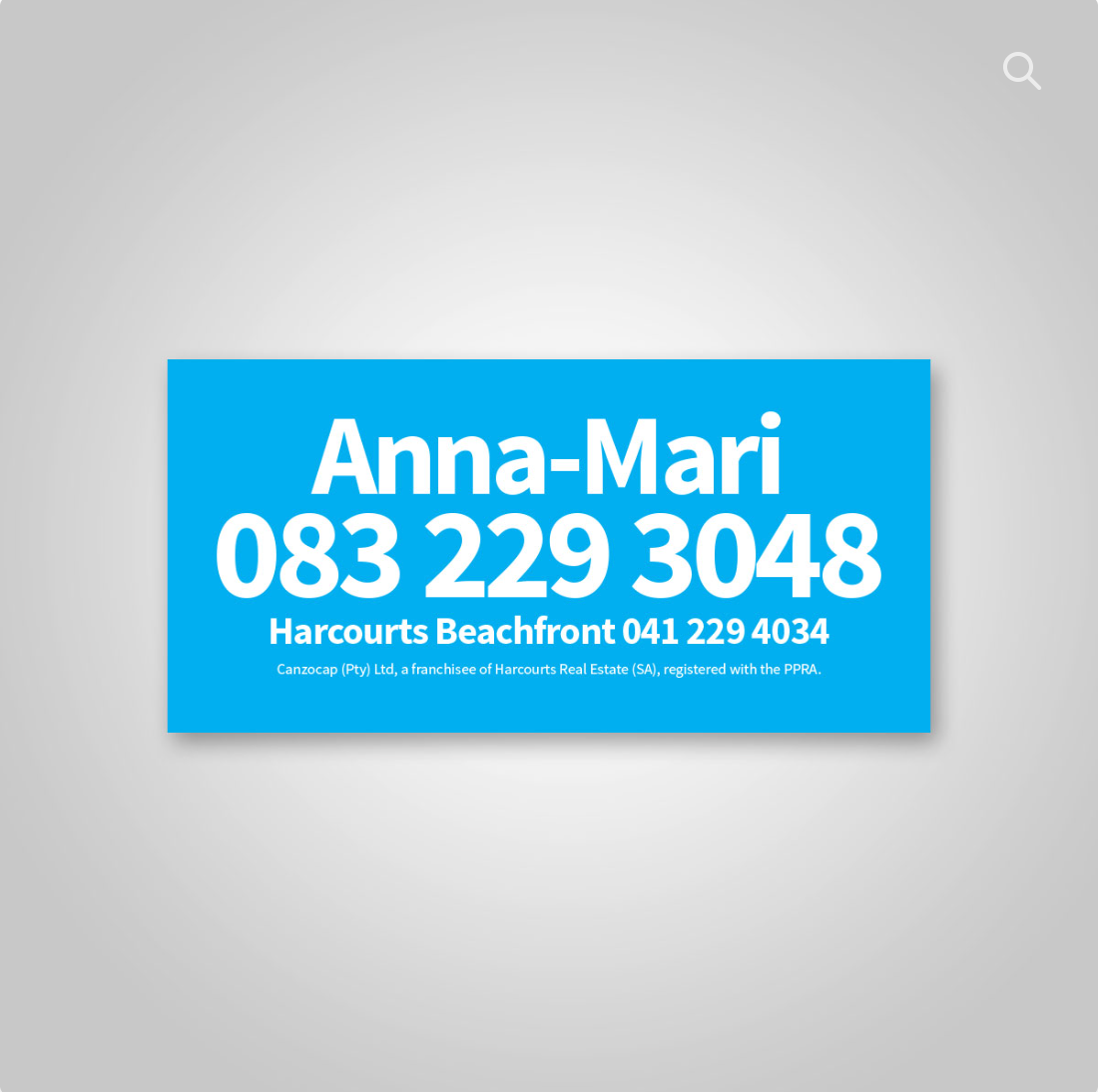 Decals - Agent Details (portrait) for 450mm x 600mm boards
