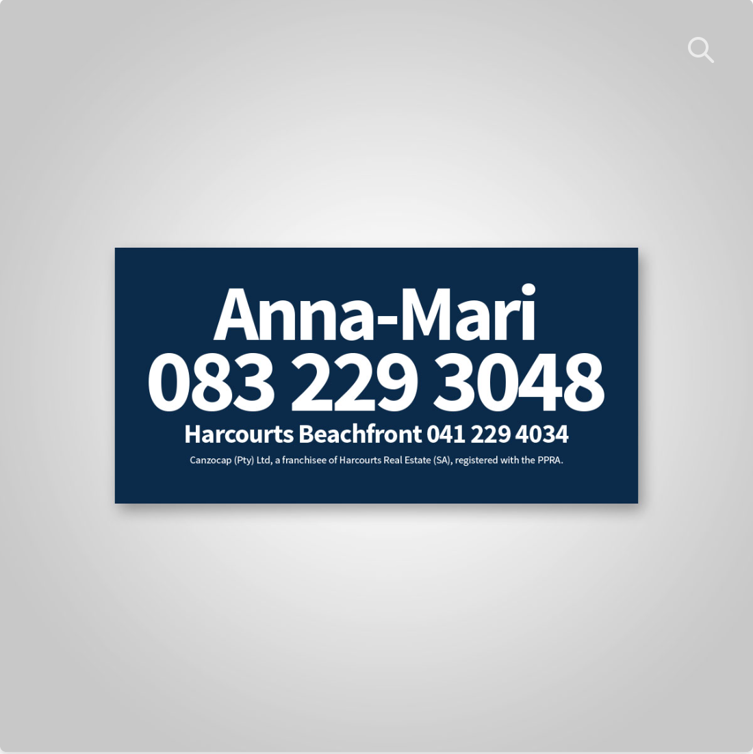 Decals - Agent Details (portrait) for 450mm x 600mm boards