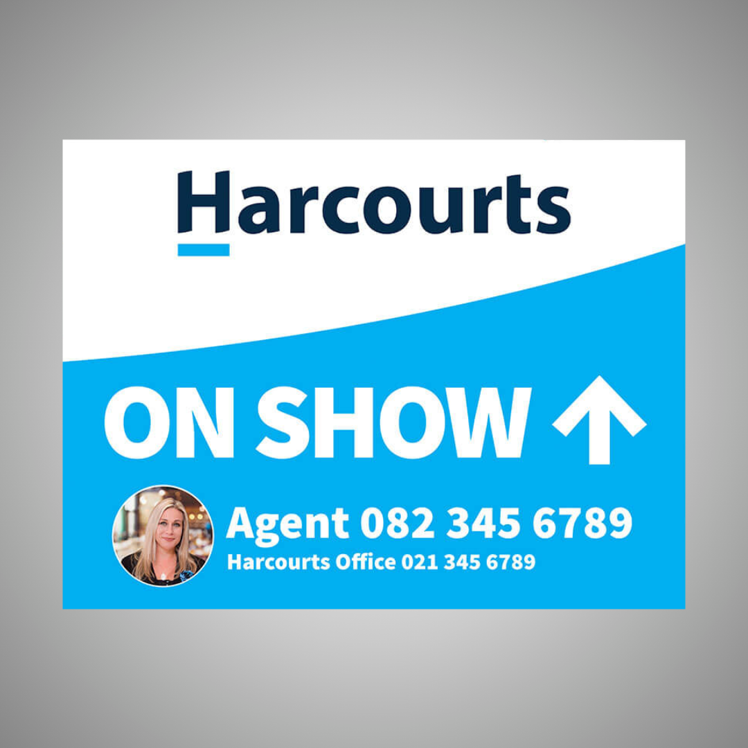 Boards - 450mm x 600mm (Landscape) with printed agent details