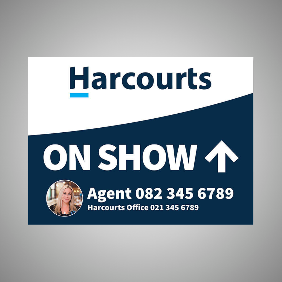 Boards - 450mm x 600mm (Landscape) with printed agent details