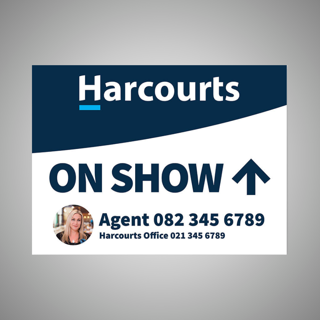 Boards - 450mm x 600mm (Landscape) with printed agent details