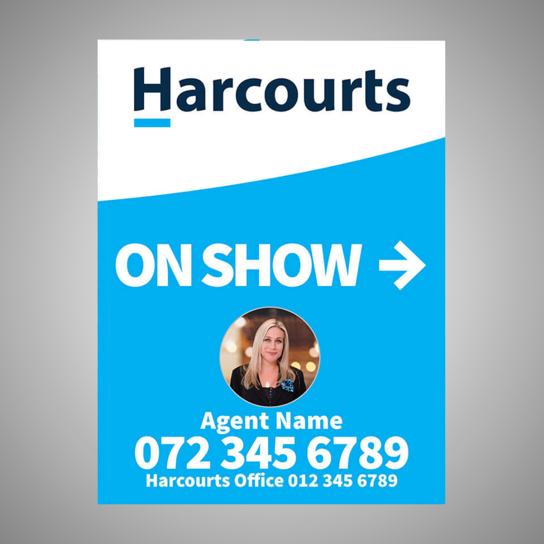 Boards - 450mm x 600mm (Portrait) with printed agent details