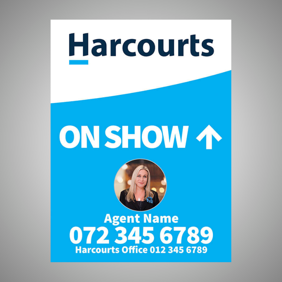 Boards - 450mm x 600mm (Portrait) with printed agent details