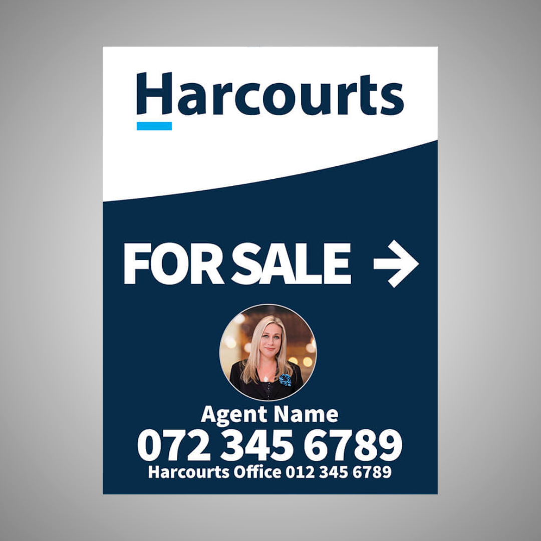 Boards - 450mm x 600mm (Portrait) with printed agent details