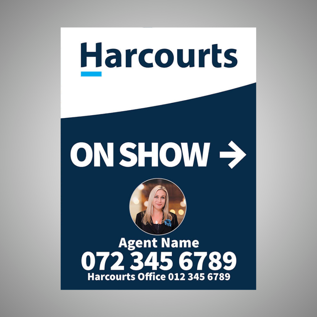 Boards - 450mm x 600mm (Portrait) with printed agent details