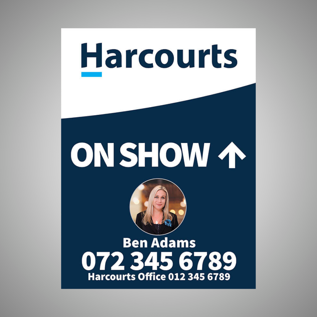 Boards - 450mm x 600mm (Portrait) with printed agent details