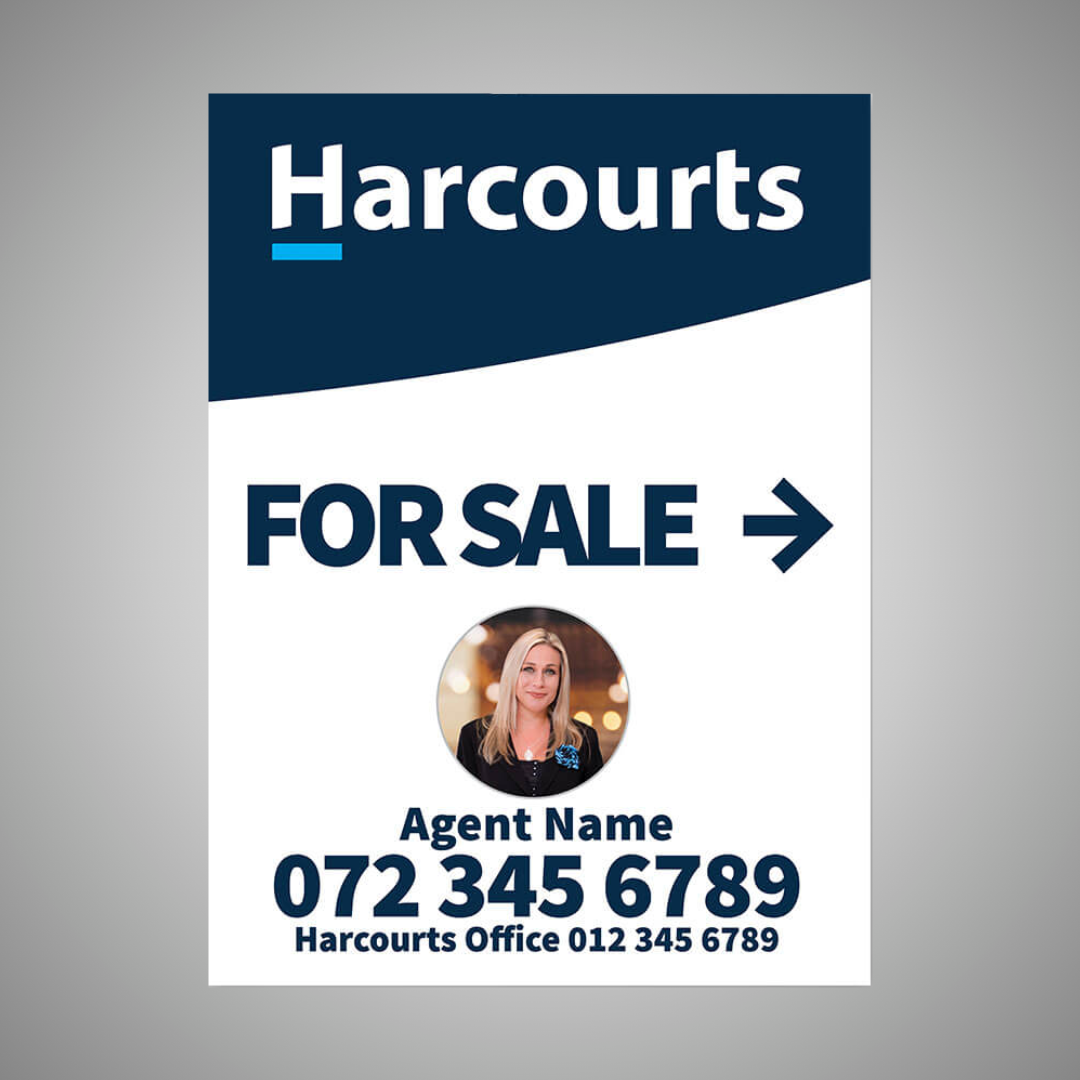 Boards - 450mm x 600mm (Portrait) with printed agent details