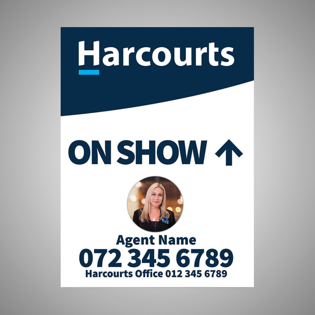 Boards - 450mm x 600mm (Portrait) with printed agent details