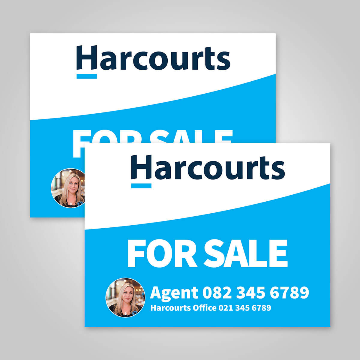 Boards - 450mm x 600mm (Landscape) with printed agent details