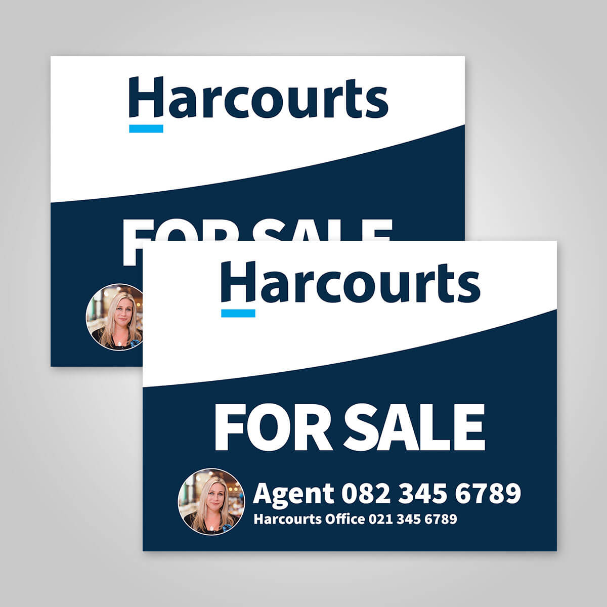Boards - 450mm x 600mm (Landscape) with printed agent details