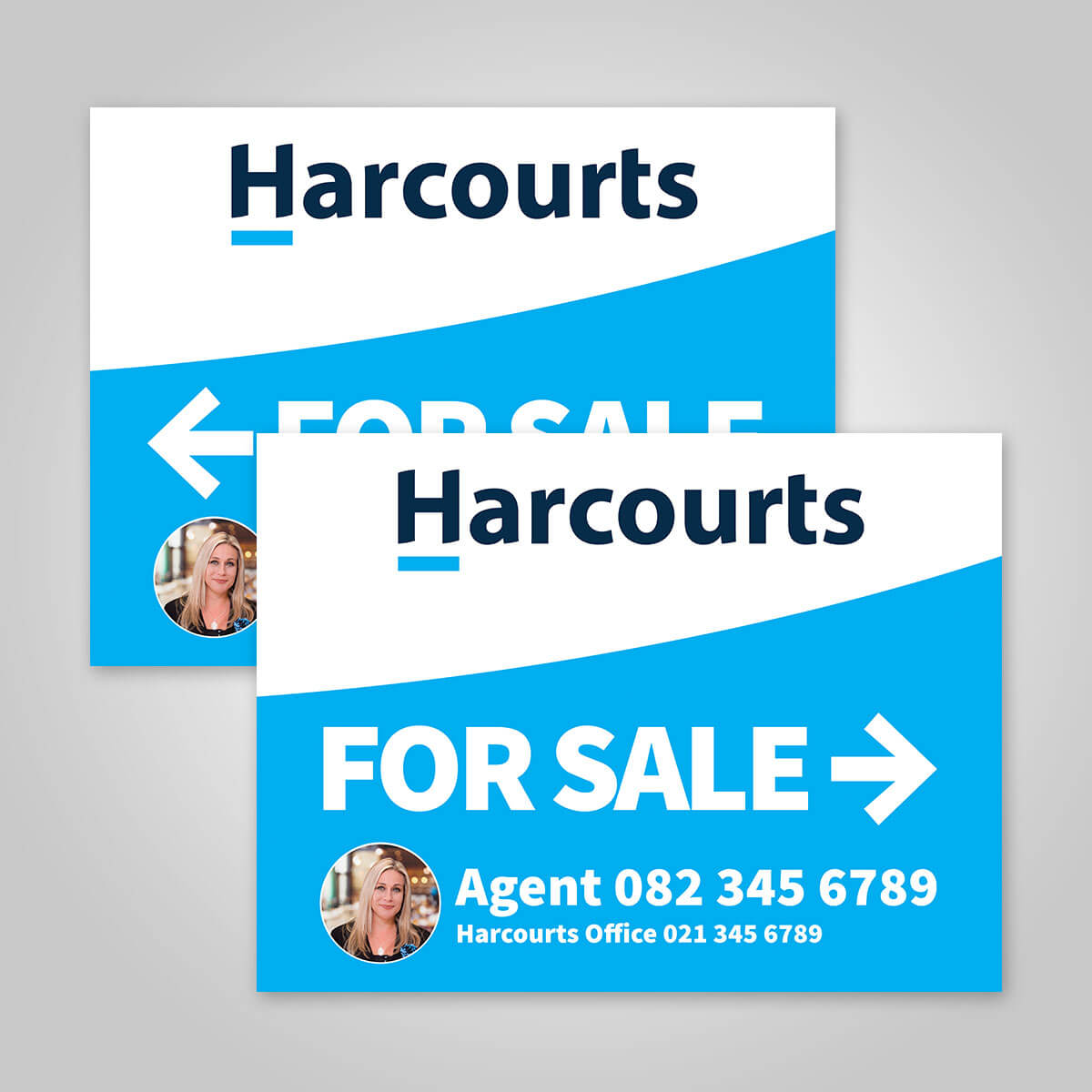 Boards - 450mm x 600mm (Landscape) with printed agent details