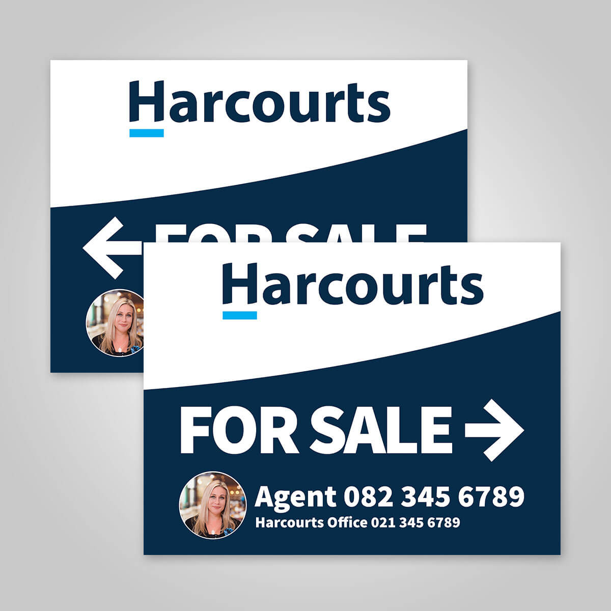 Boards - 450mm x 600mm (Landscape) with printed agent details