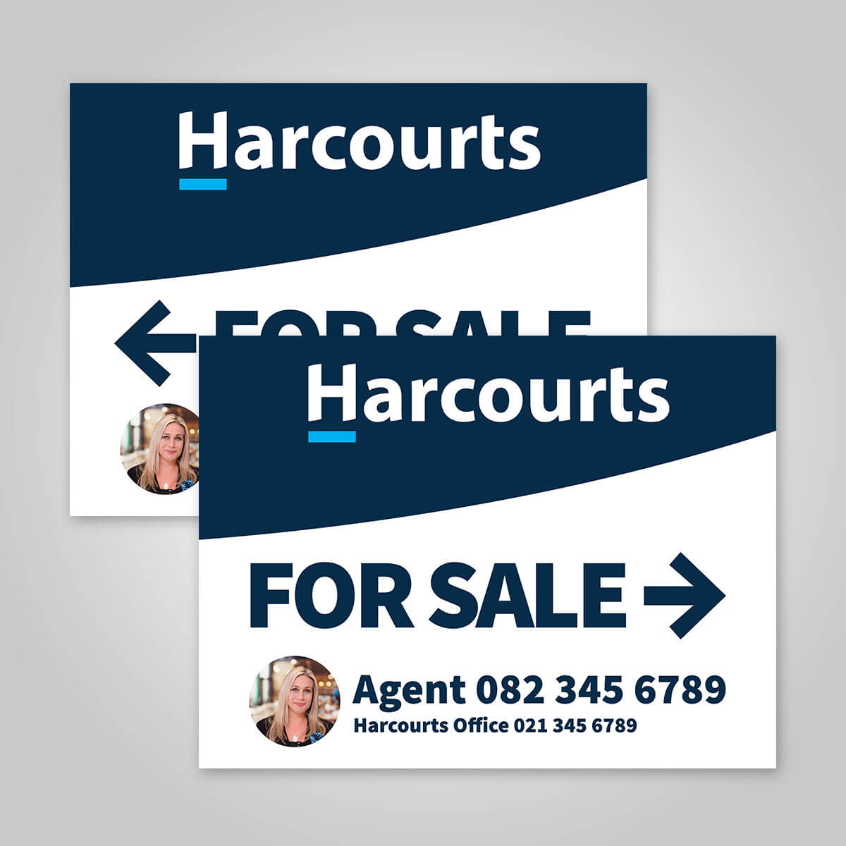 Boards - 450mm x 600mm (Landscape) with printed agent details