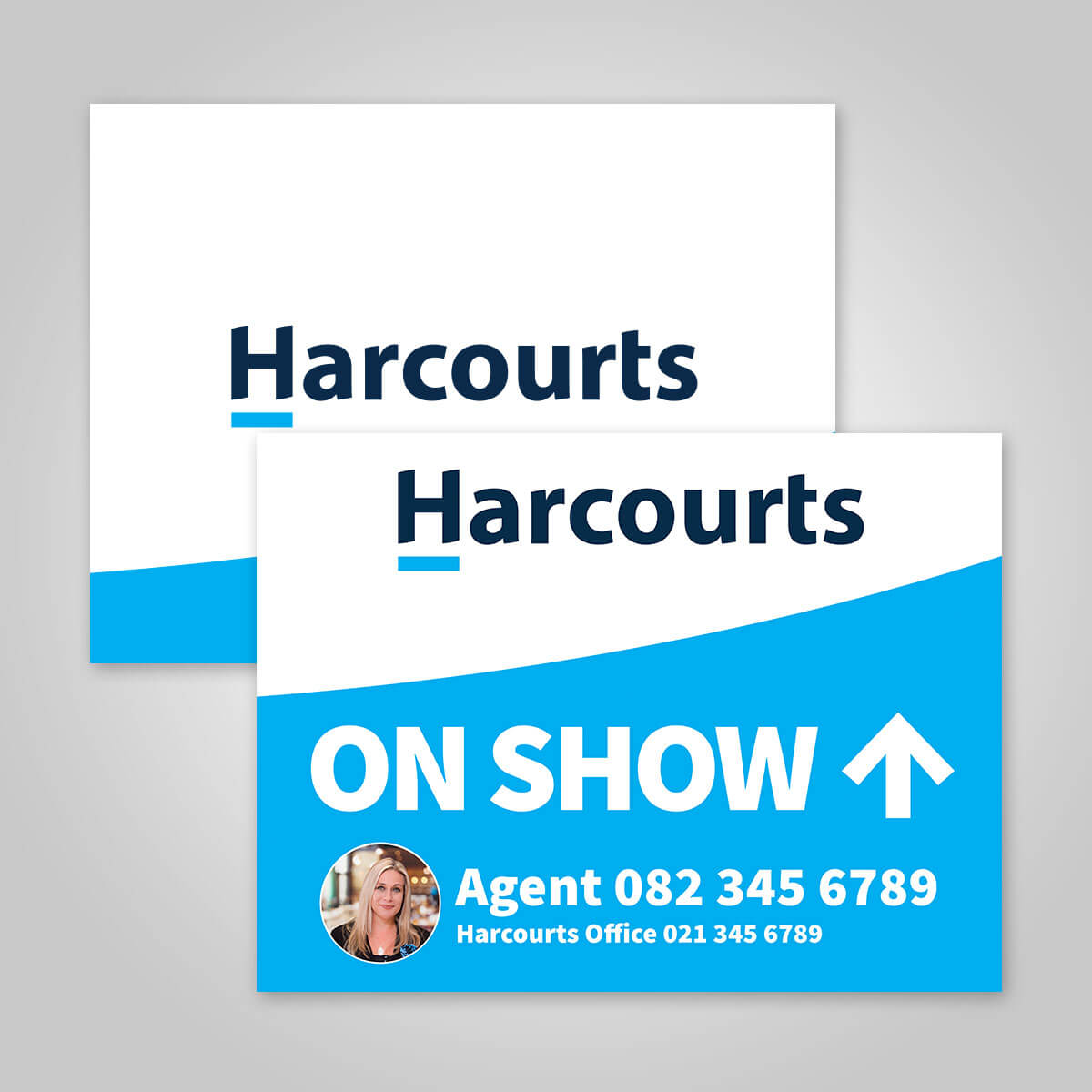 Boards - 450mm x 600mm (Landscape) with printed agent details