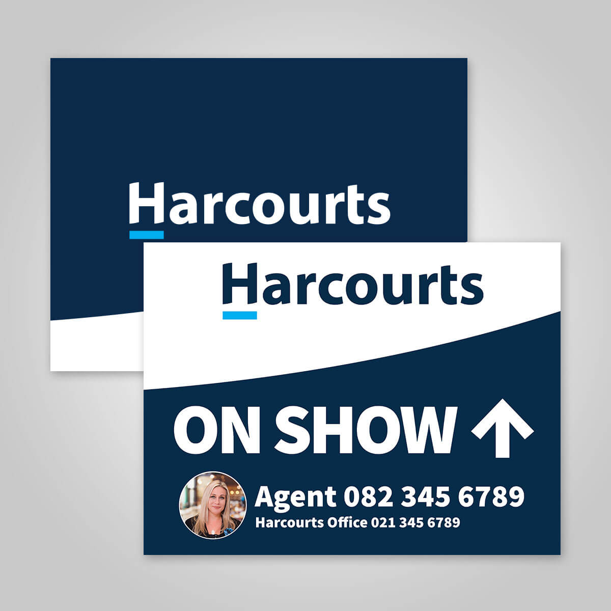 Boards - 450mm x 600mm (Landscape) with printed agent details