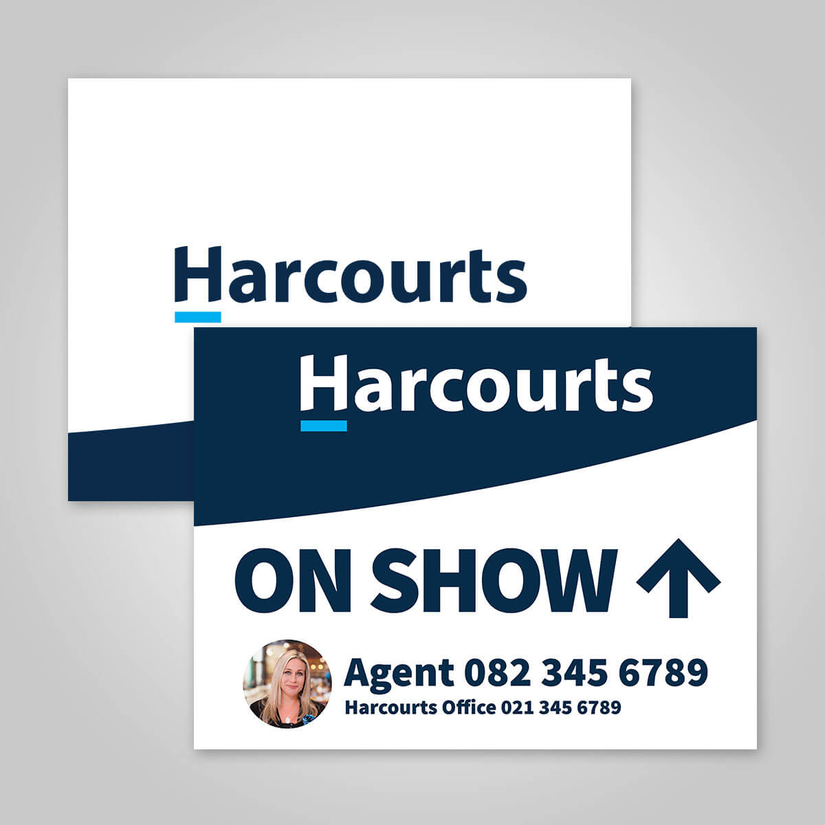 Boards - 450mm x 600mm (Landscape) with printed agent details