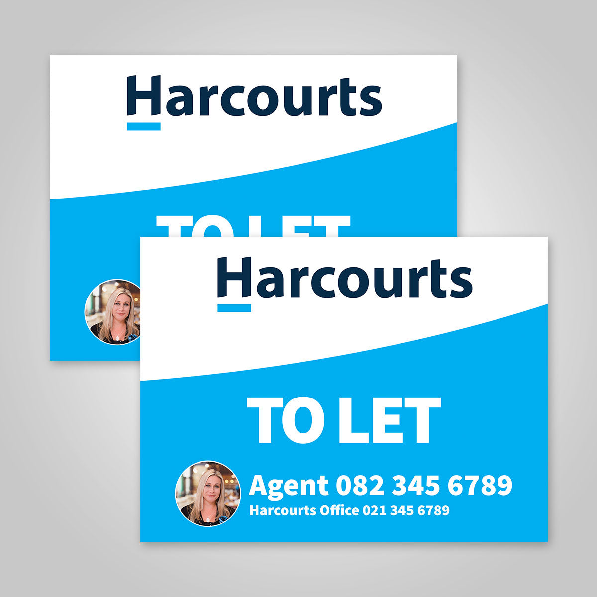 Boards - 450mm x 600mm (Landscape) with printed agent details