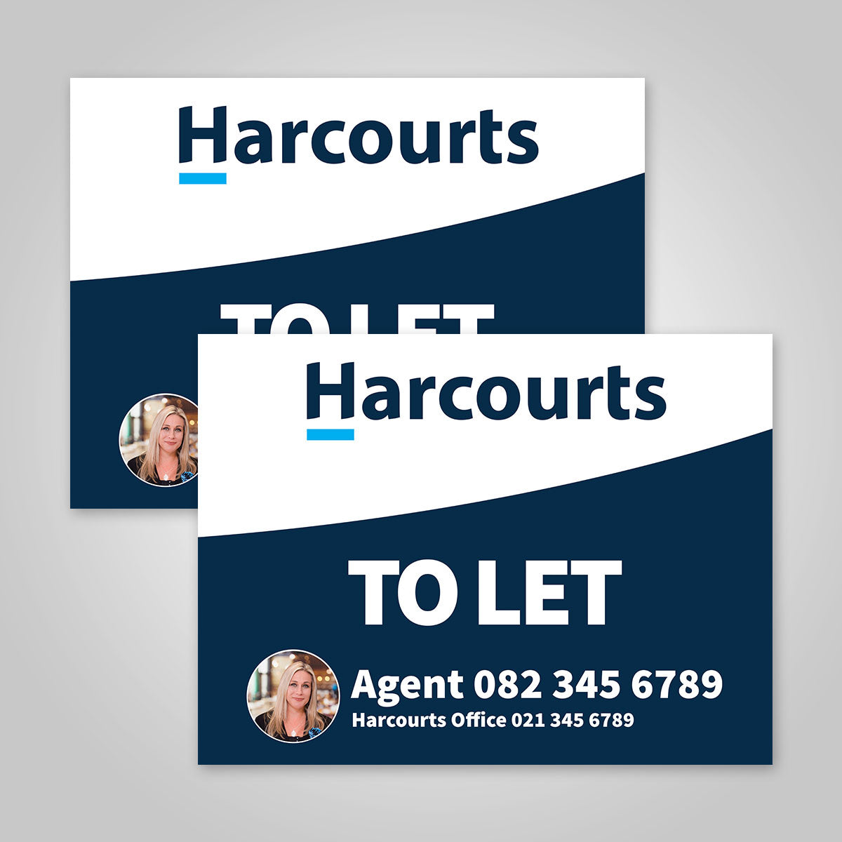 Boards - 450mm x 600mm (Landscape) with printed agent details