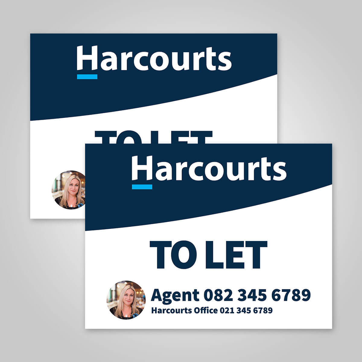 Boards - 450mm x 600mm (Landscape) with printed agent details