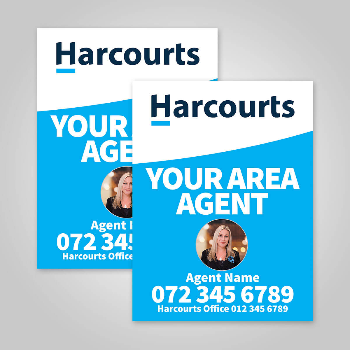Boards - 450mm x 600mm (Portrait) with printed agent details