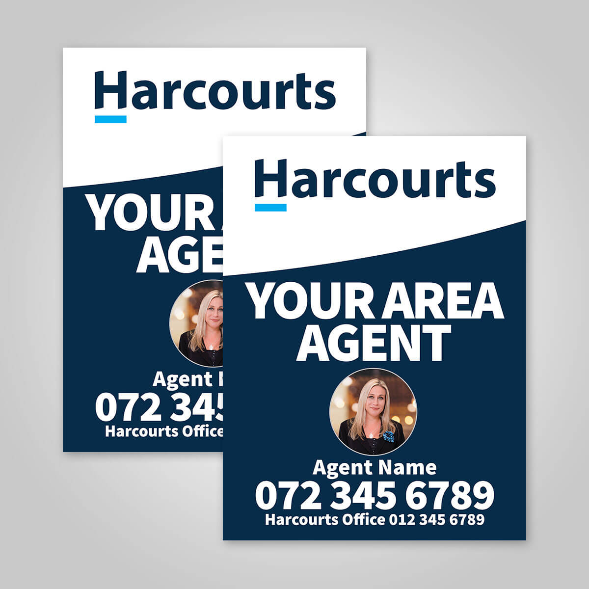 Boards - 450mm x 600mm (Portrait) with printed agent details