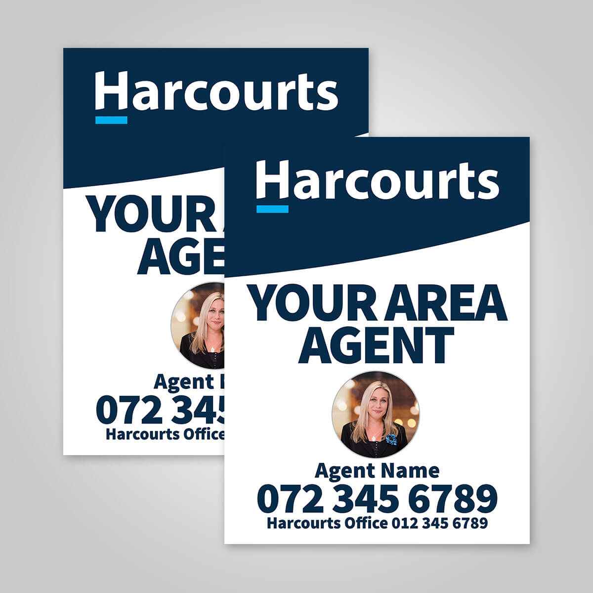 Boards - 450mm x 600mm (Portrait) with printed agent details