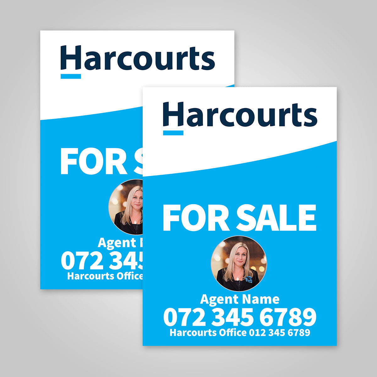 Boards - 450mm x 600mm (Portrait) with printed agent details