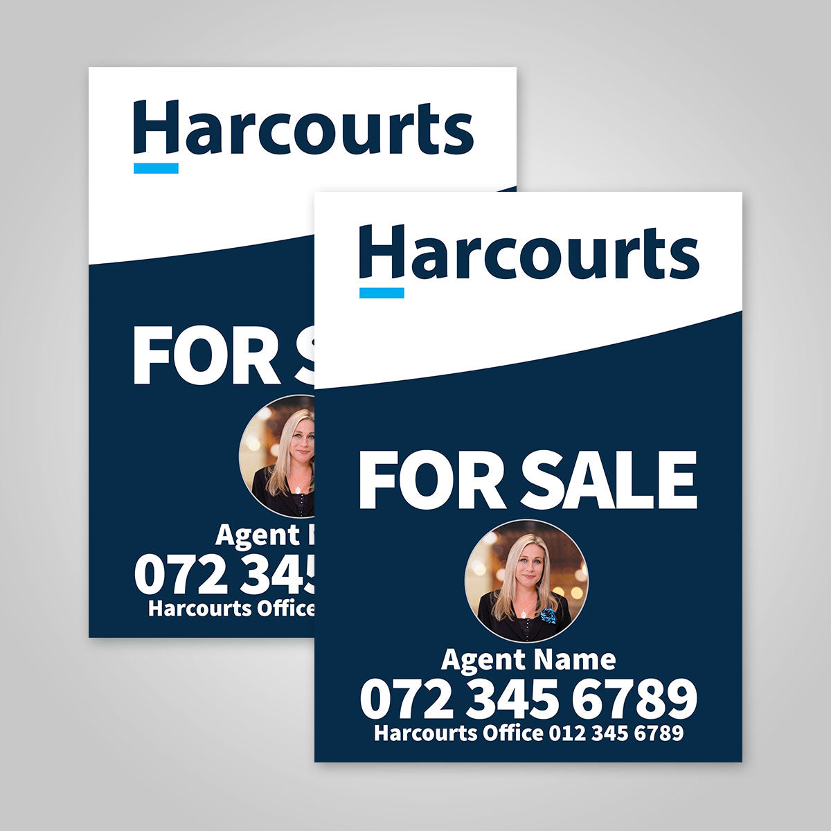 Boards - 450mm x 600mm (Portrait) with printed agent details