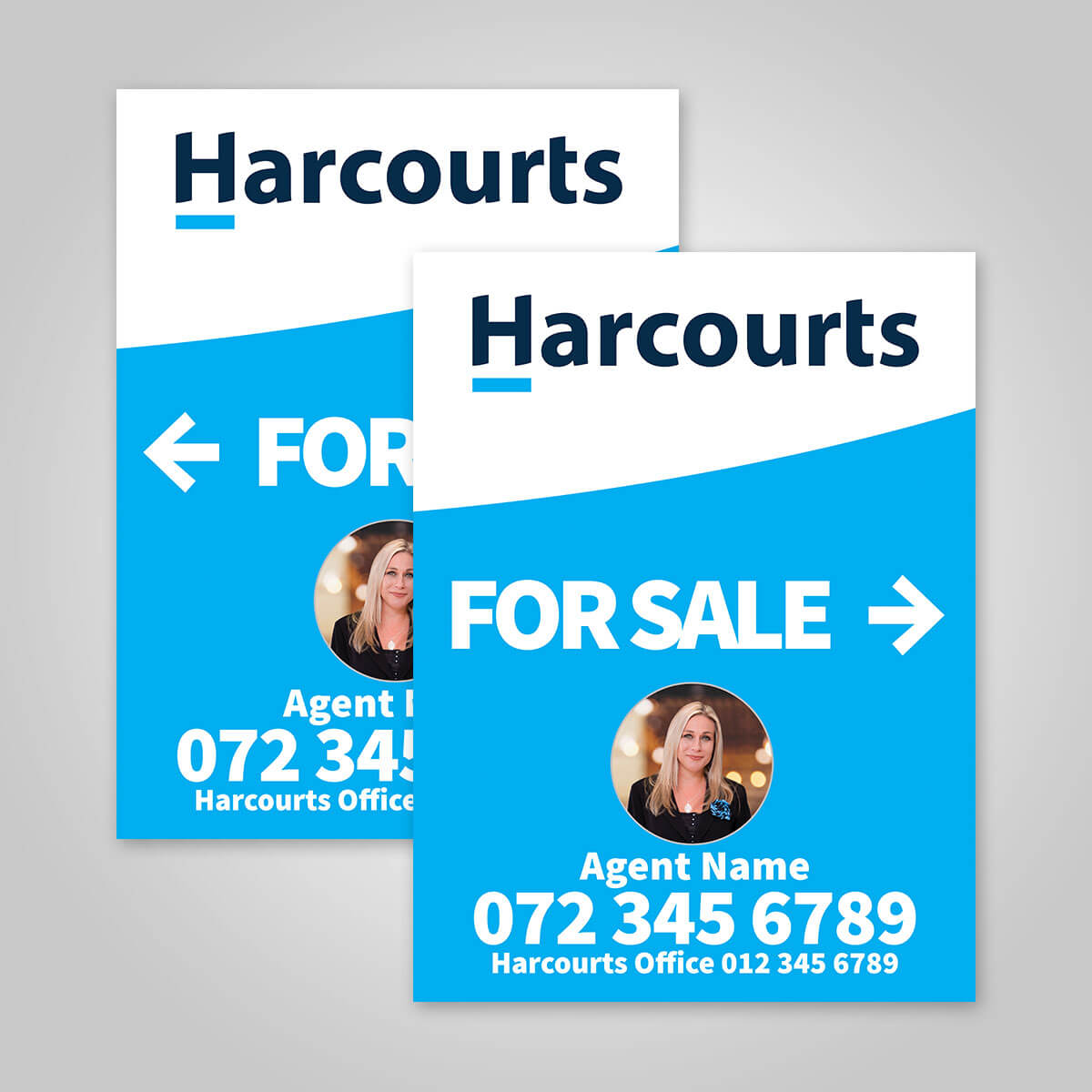 Boards - 450mm x 600mm (Portrait) with printed agent details