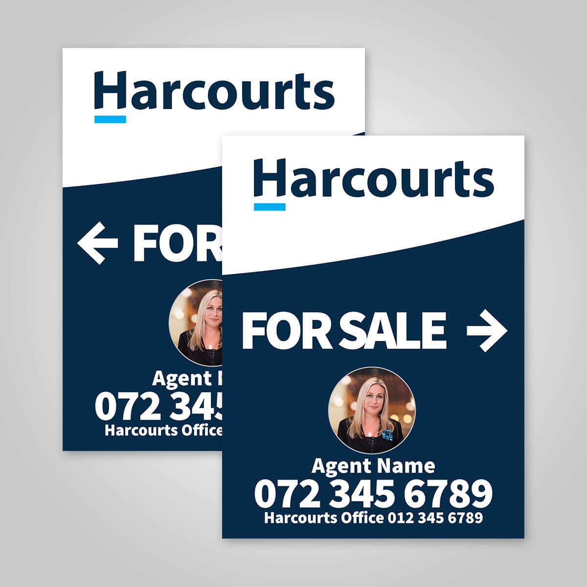 Boards - 450mm x 600mm (Portrait) with printed agent details