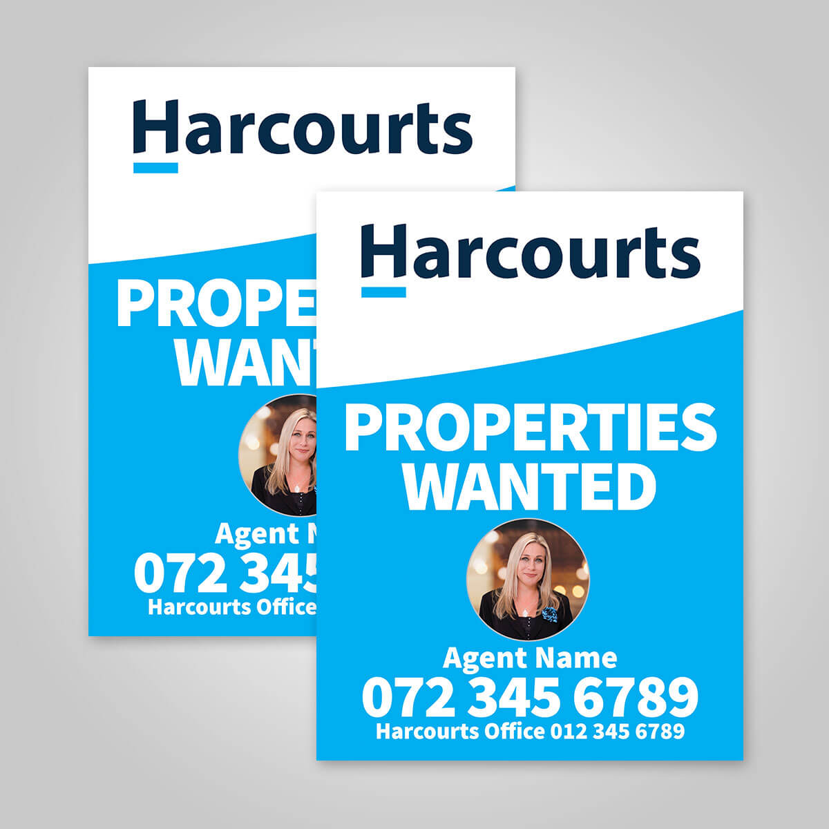 Boards - 450mm x 600mm (Portrait) with printed agent details
