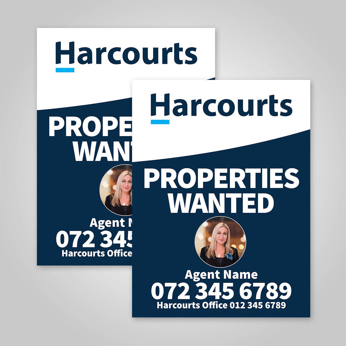 Boards - 450mm x 600mm (Portrait) with printed agent details